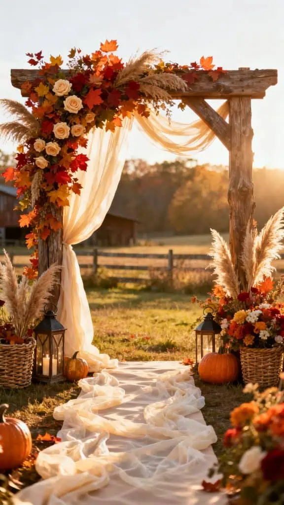 Fall Wedding Aisle Decor Ideas 4