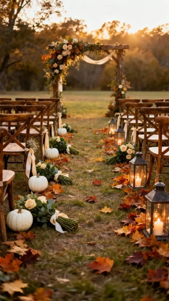 Fall Wedding Aisle Decor Ideas 5