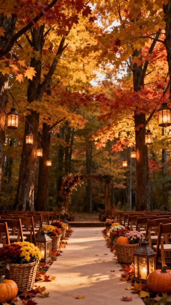 Fall Wedding Aisle Decor Ideas 7