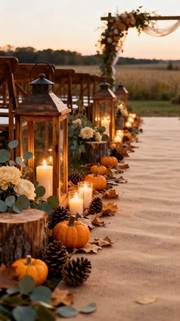 Fall Wedding Aisle Decor Ideas 8