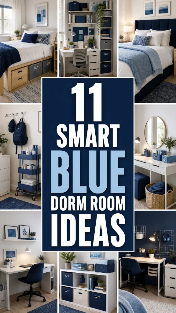 Pin Blue DORM ROOM IDEAS 5