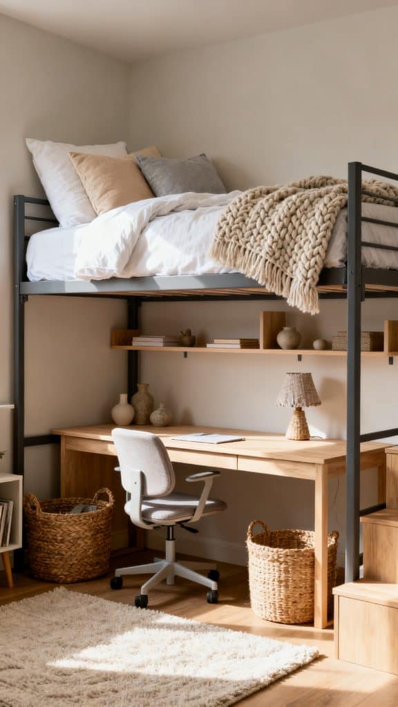 Pin Lofted Bed Dorm Room Ideas 1