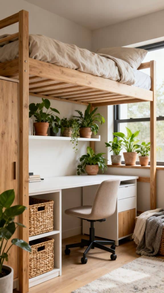 Pin Lofted Bed Dorm Room Ideas 2