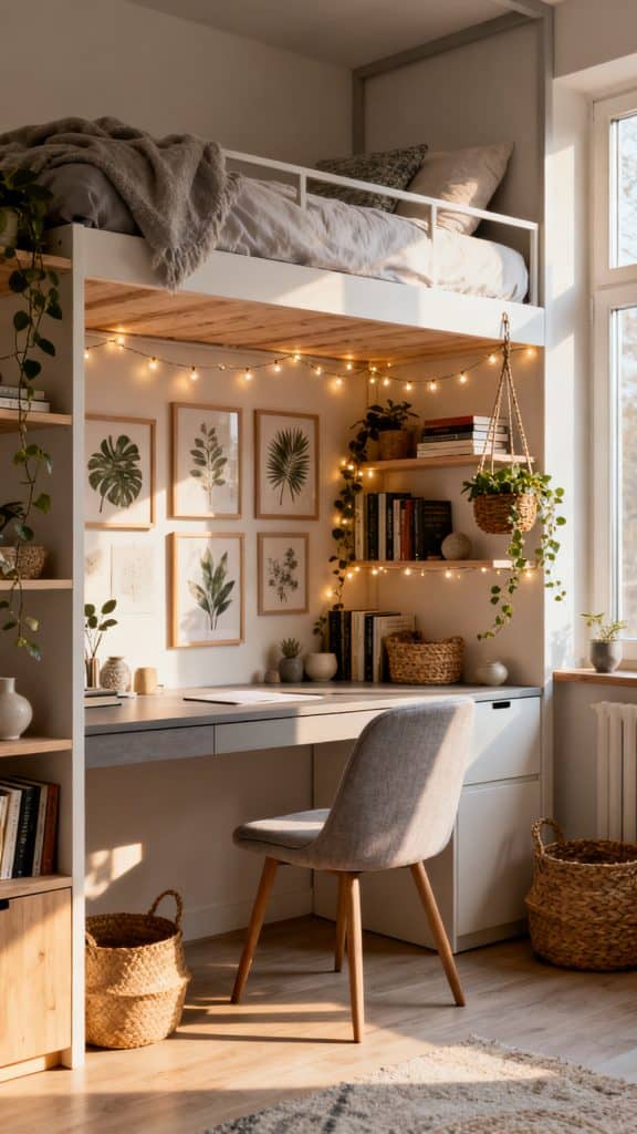 Pin Lofted Bed Dorm Room Ideas 4