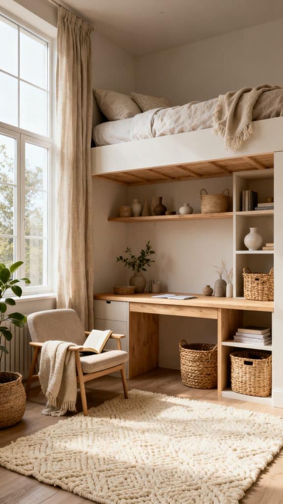 Pin Lofted Bed Dorm Room Ideas 5