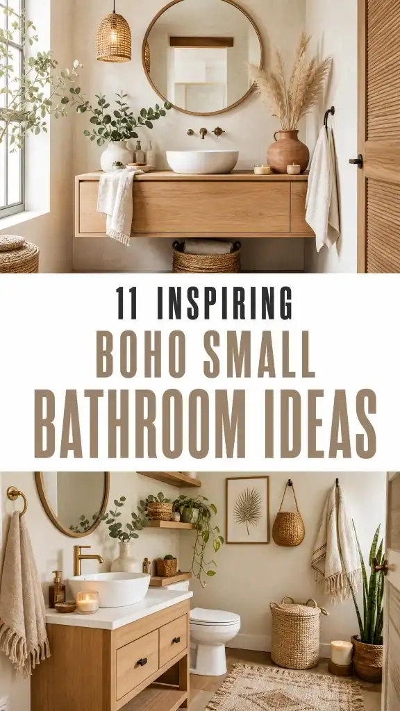 pin Boho Small Bathroom Ideas 3