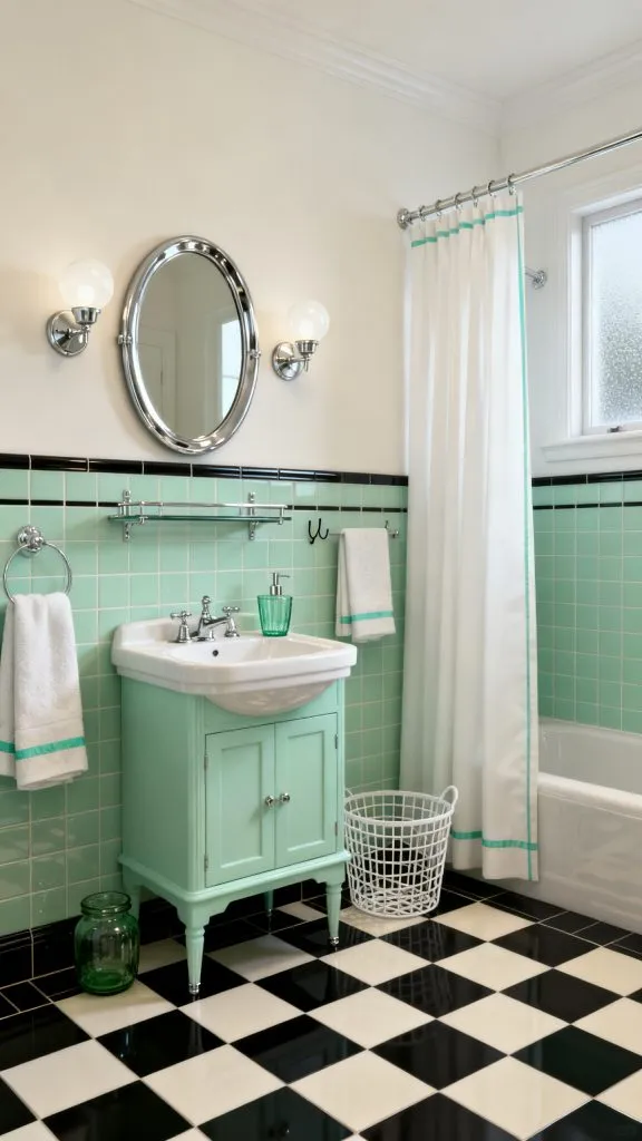 11 Retro Small Bathroom Ideas 2