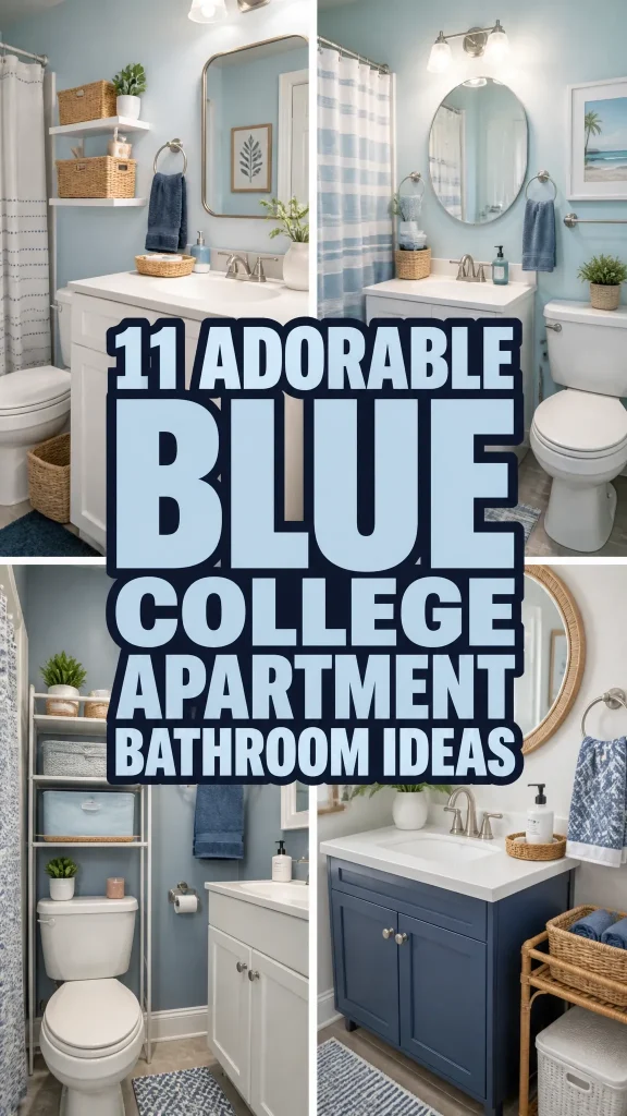 Blue College Apartment Bathroom Ideas 1