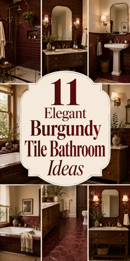Burgundy Tile Bathroom Ideas 7