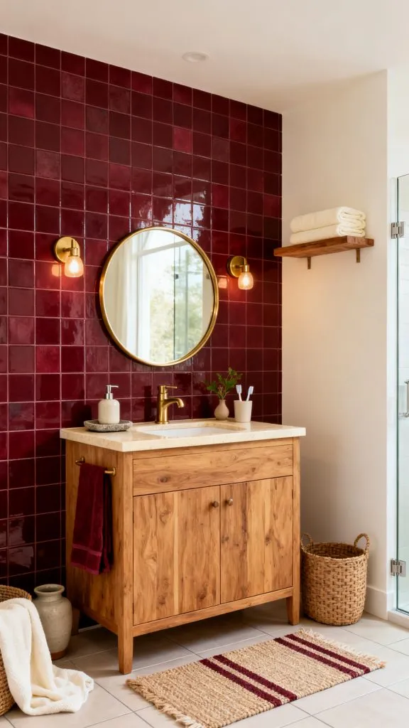 Burgundy Tile Bathroom Ideas 4