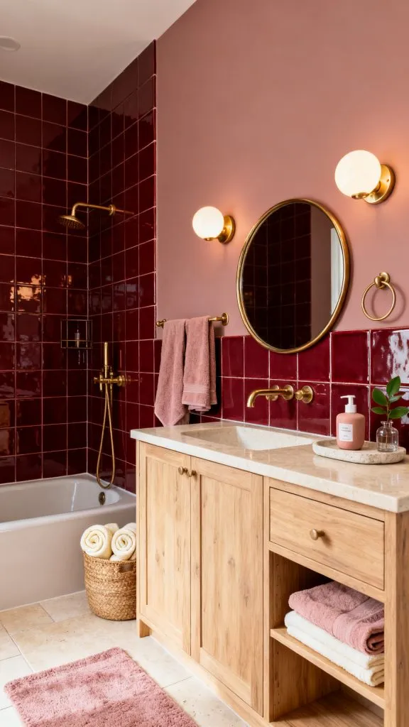 Burgundy Tile Bathroom Ideas 5