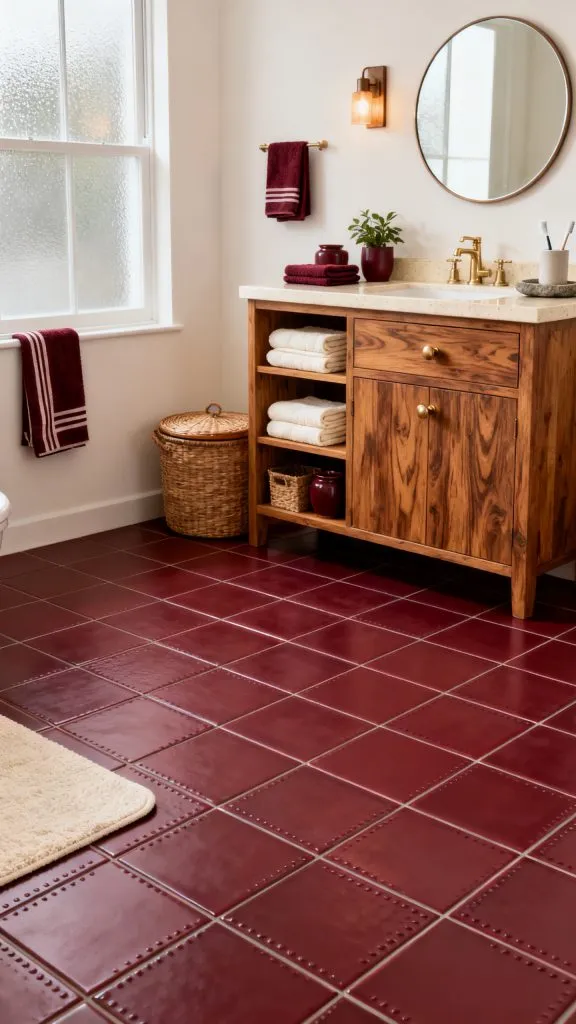Burgundy Tile Bathroom Ideas 7