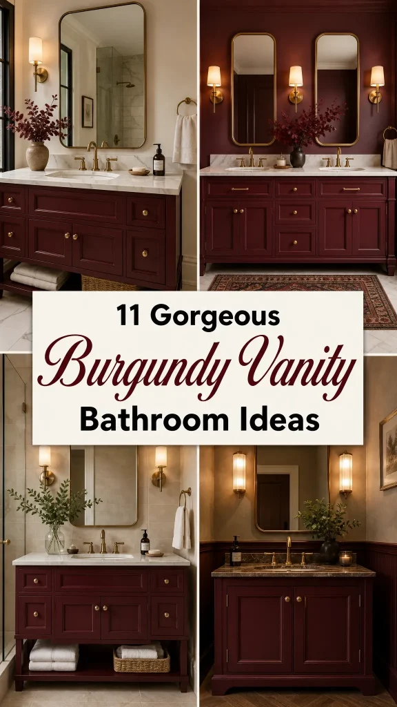 Burgundy Vanity Bathroom Ideas 6