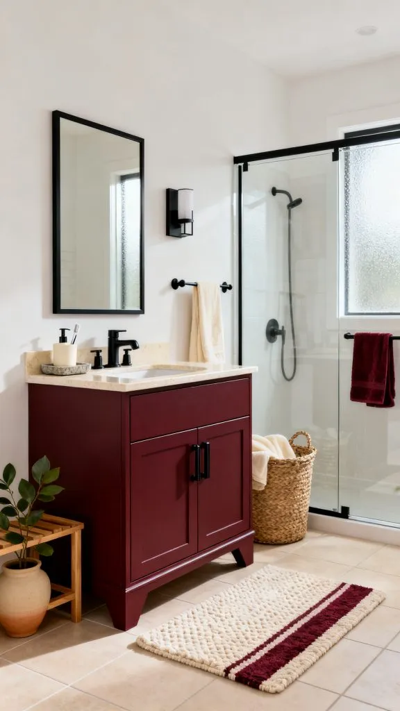 Burgundy Vanity Bathroom Ideas 10