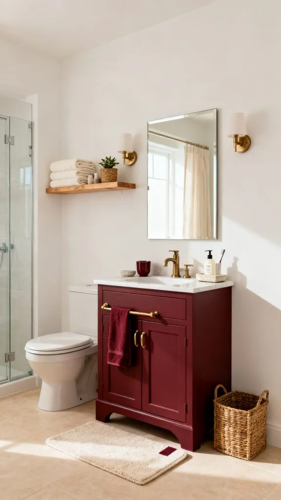 Burgundy Vanity Bathroom Ideas 11