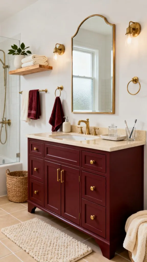 Burgundy Vanity Bathroom Ideas 2