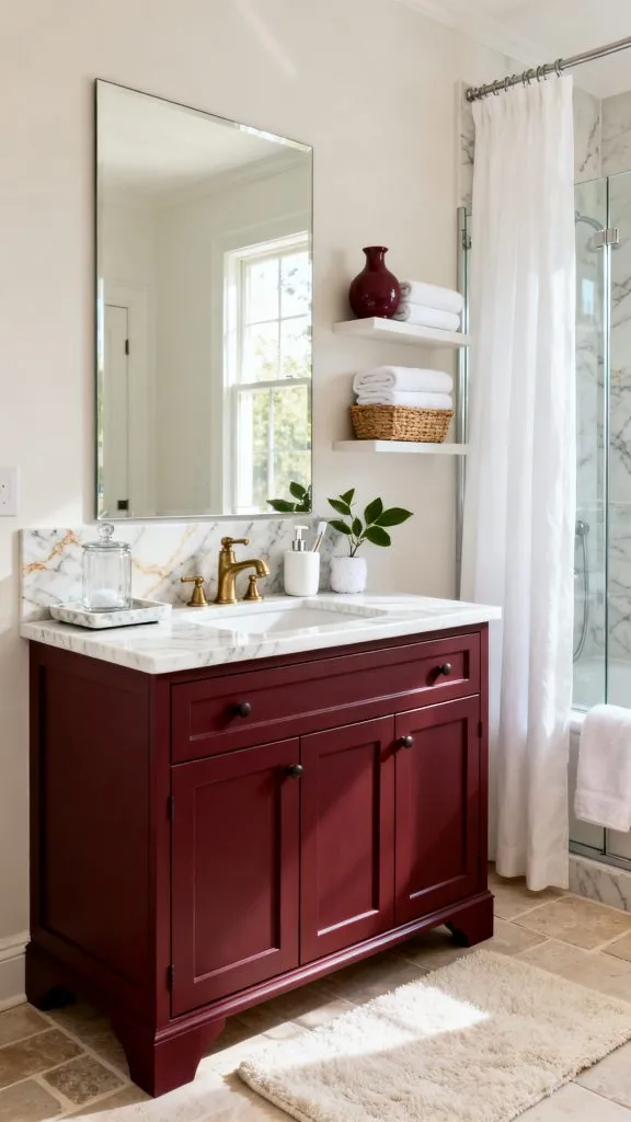 Burgundy Vanity Bathroom Ideas 3