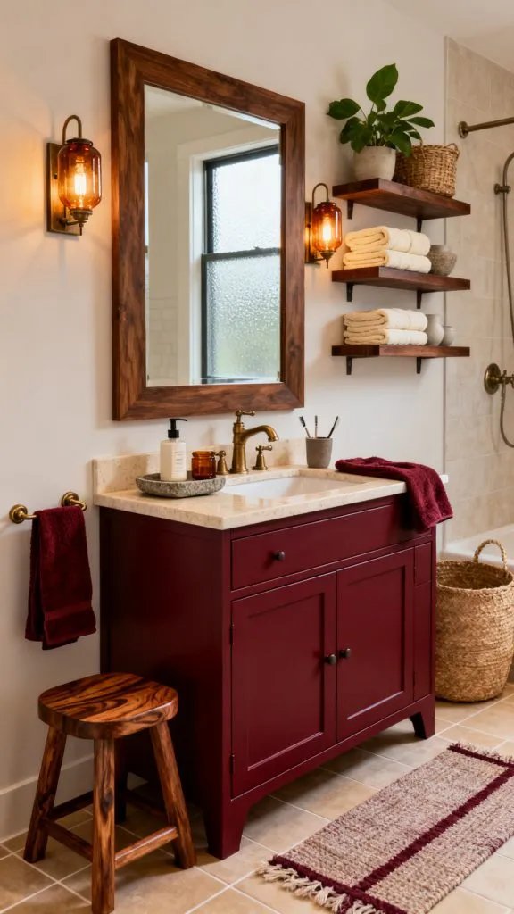 Burgundy Vanity Bathroom Ideas 4