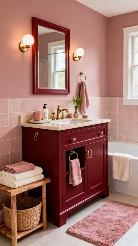 Burgundy Vanity Bathroom Ideas 5