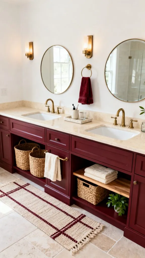 Burgundy Vanity Bathroom Ideas 6