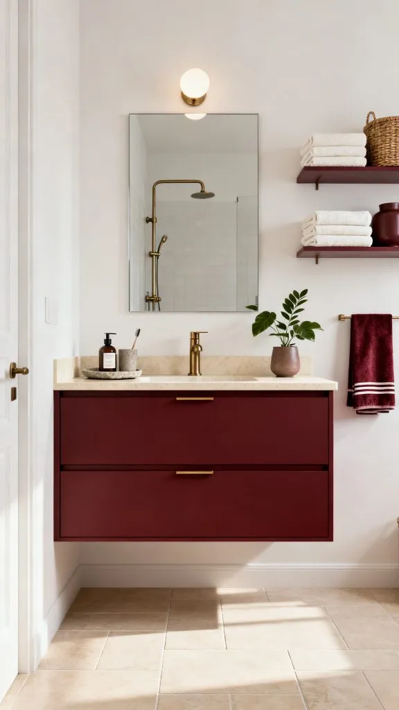 Burgundy Vanity Bathroom Ideas 8