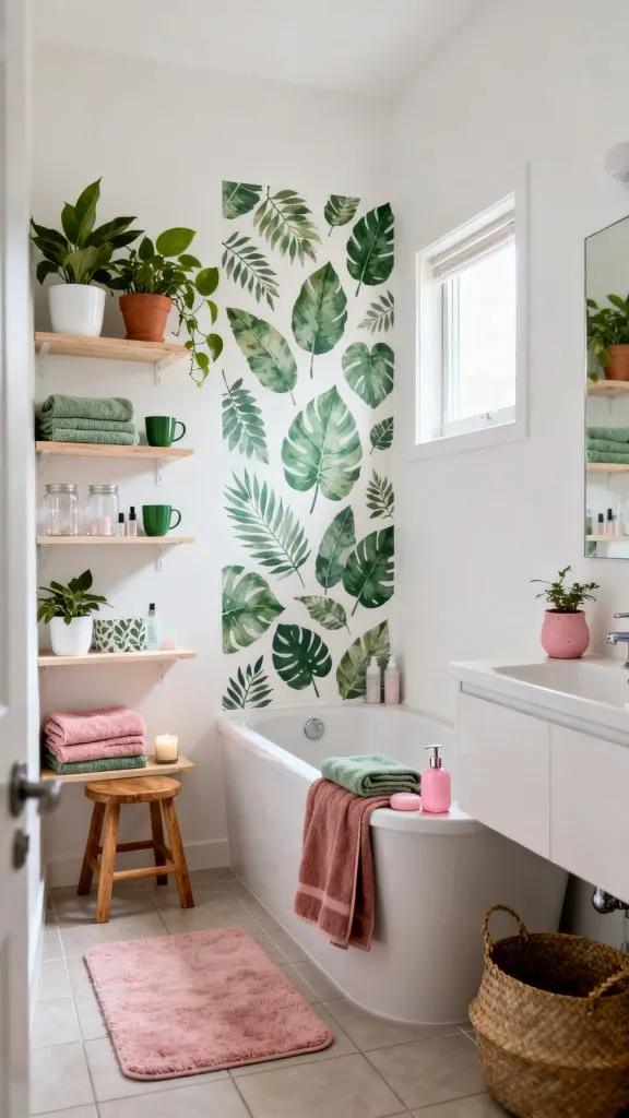 Pink and Green College Apartment Bathroom Ideas 1 3