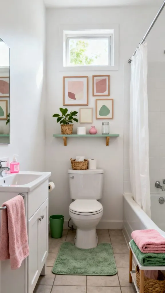 Pink and Green College Apartment Bathroom Ideas 1 9