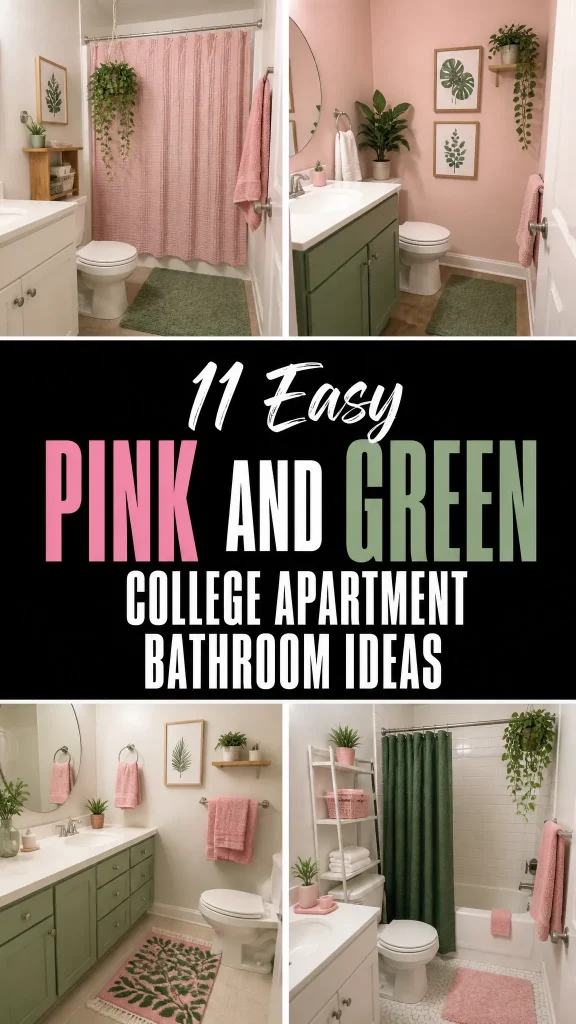 Pink and Green College Apartment Bathroom Ideas 1