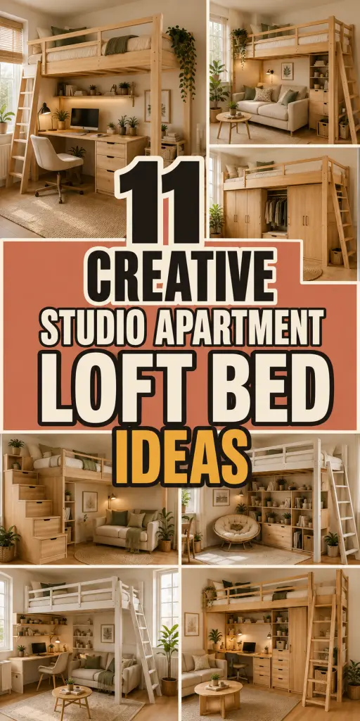 Studio Apartment Loft Bed Ideas 2