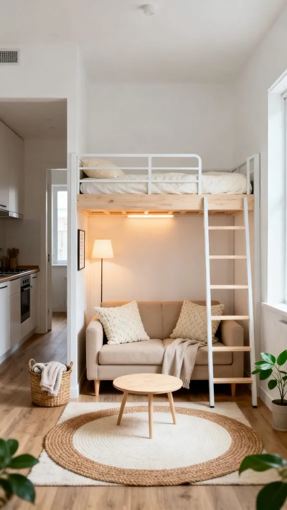 Studio Apartment Loft Bed Ideas 1