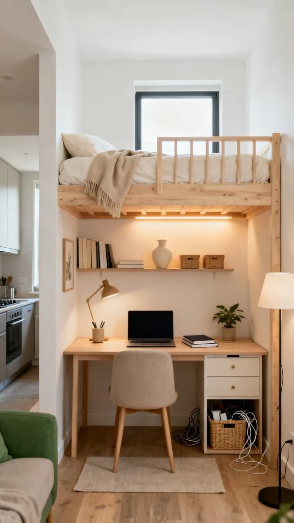 Studio Apartment Loft Bed Ideas 2