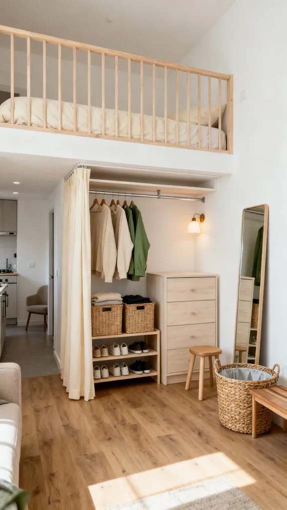 Studio Apartment Loft Bed Ideas 7