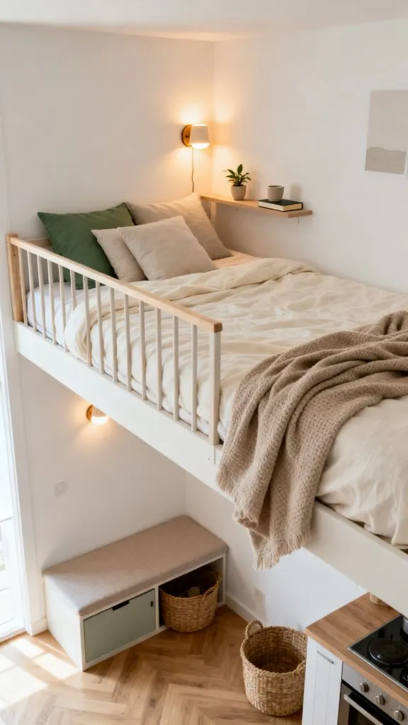 Studio Apartment Loft Bed Ideas 8