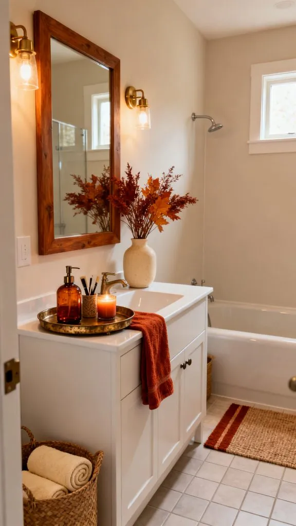 fall small bathroom decor ideas 1