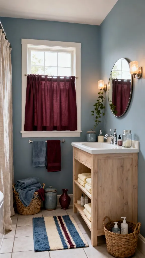 Blue and Burgundy Bathroom Ideas 10