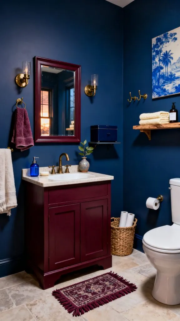 Blue and Burgundy Bathroom Ideas 11
