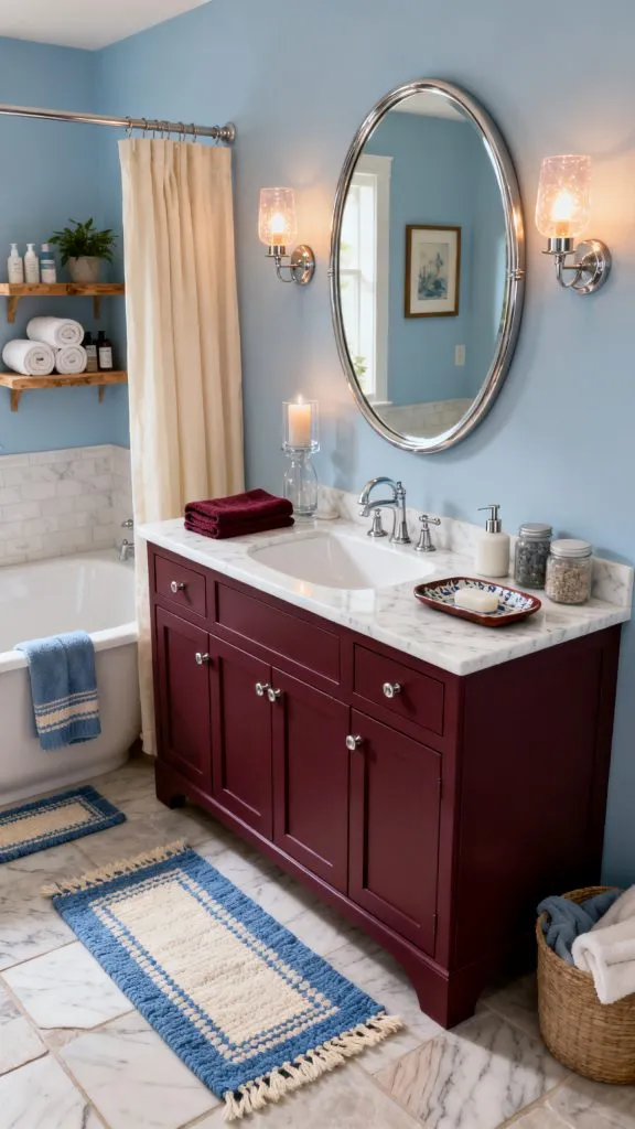 Blue and Burgundy Bathroom Ideas 4