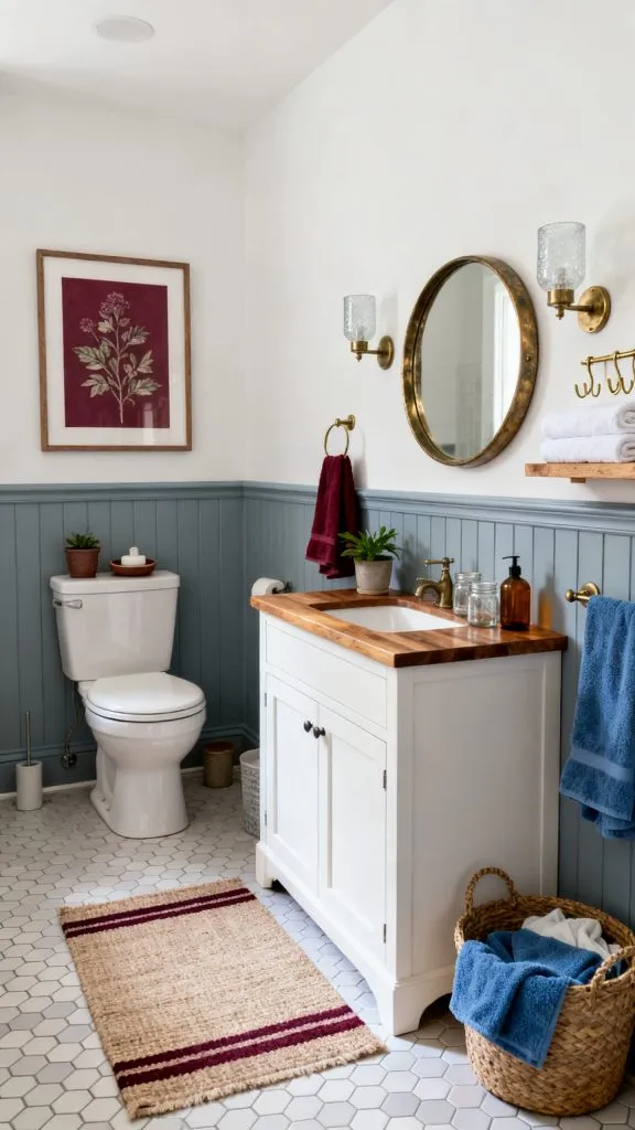Blue and Burgundy Bathroom Ideas 7