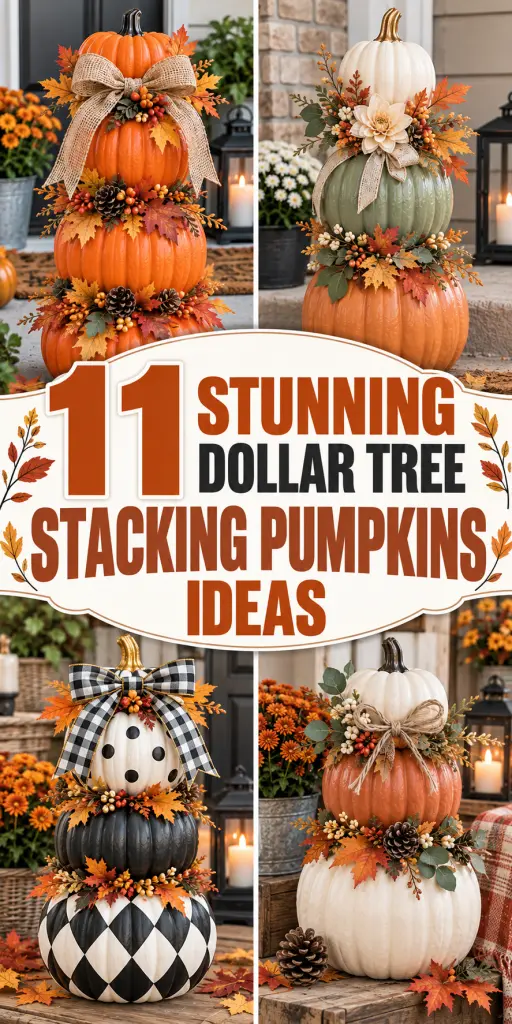 Dollar Tree Stacking Pumpkins Ideas 3