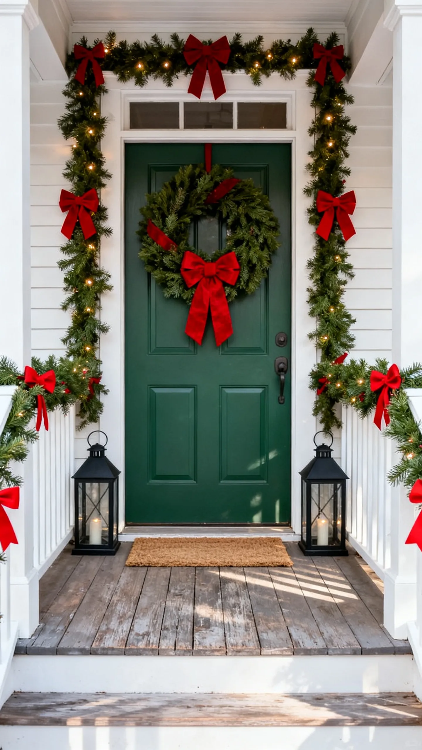 Classic Red Bows and Evergreen Layers