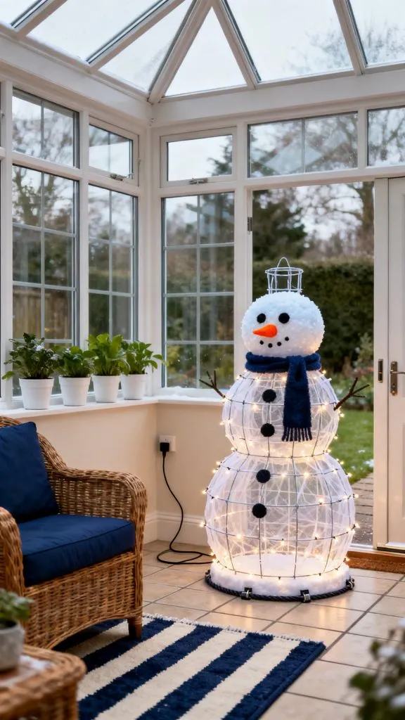 13 Bright DIY Snowman With Lights Ideas