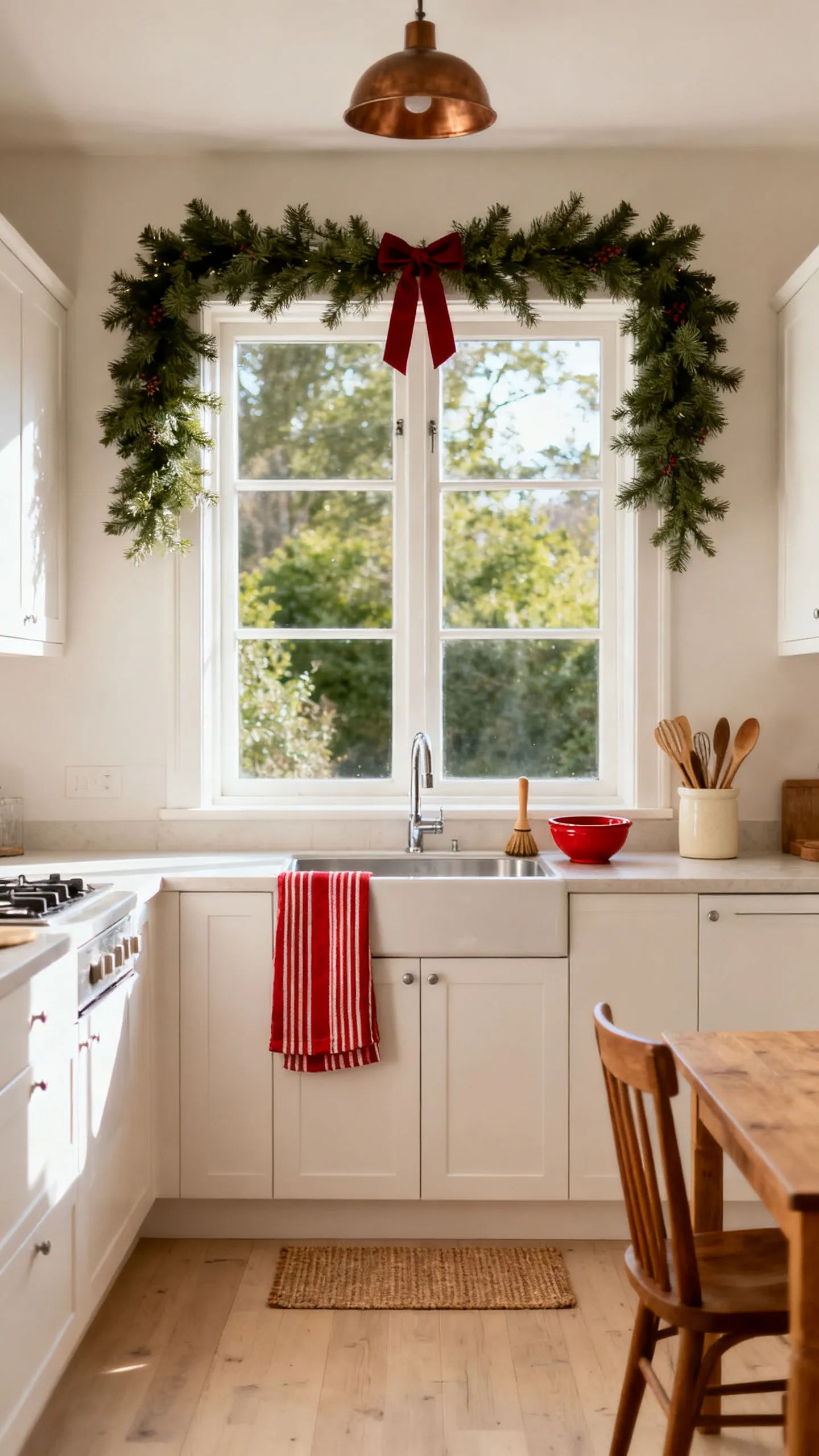 Frame the Kitchen Window with Soft Greenery