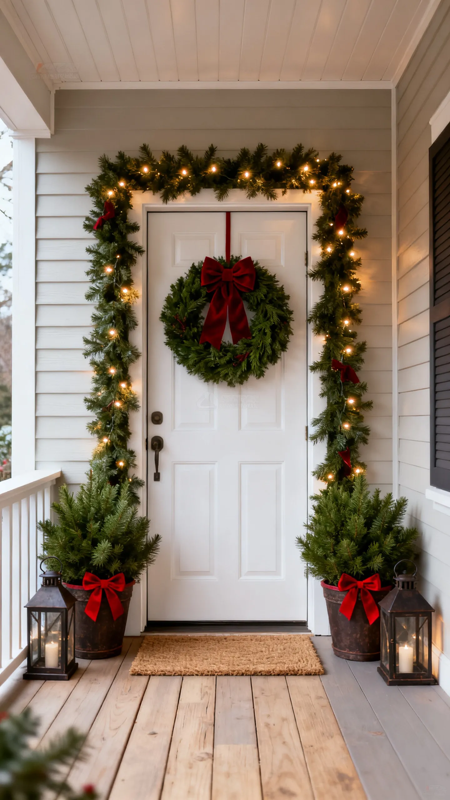 Frame the Door with Classic Red and Green